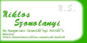 miklos szomolanyi business card